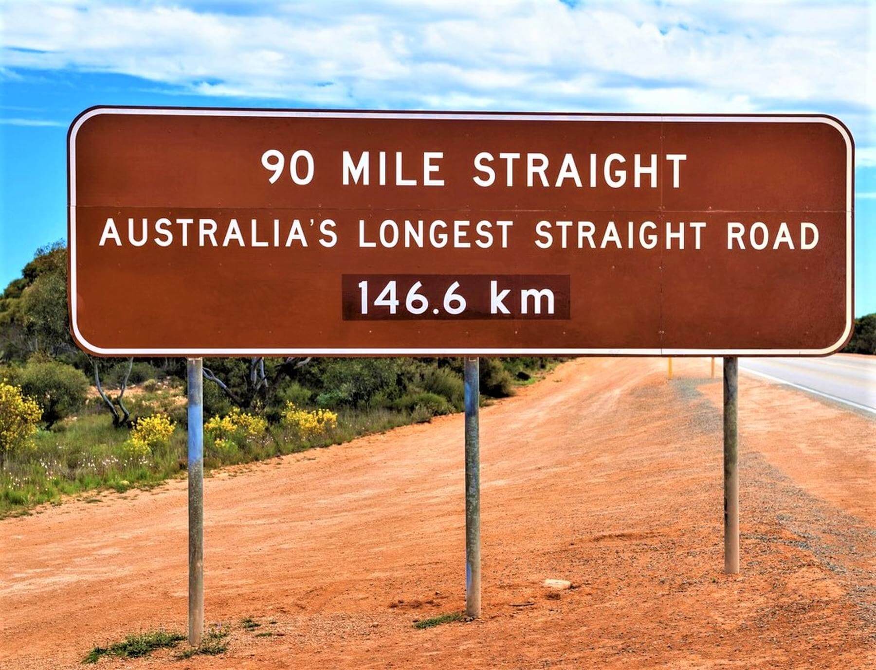 Schild von Australiens längster Straße
