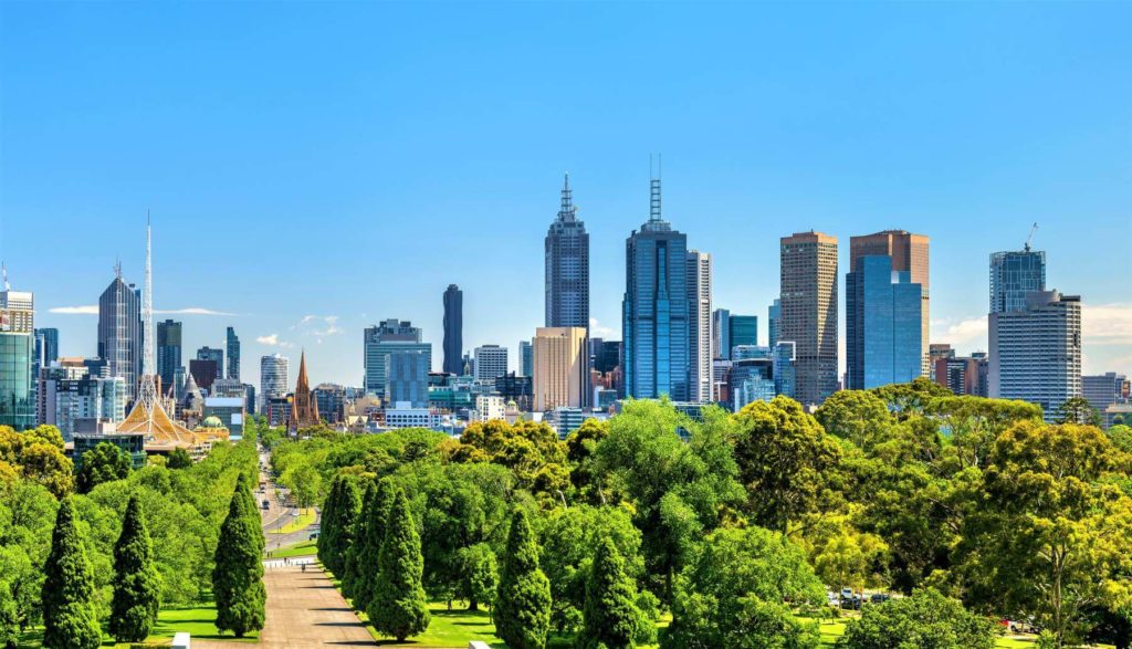 Blick auf Melbourne in Australien